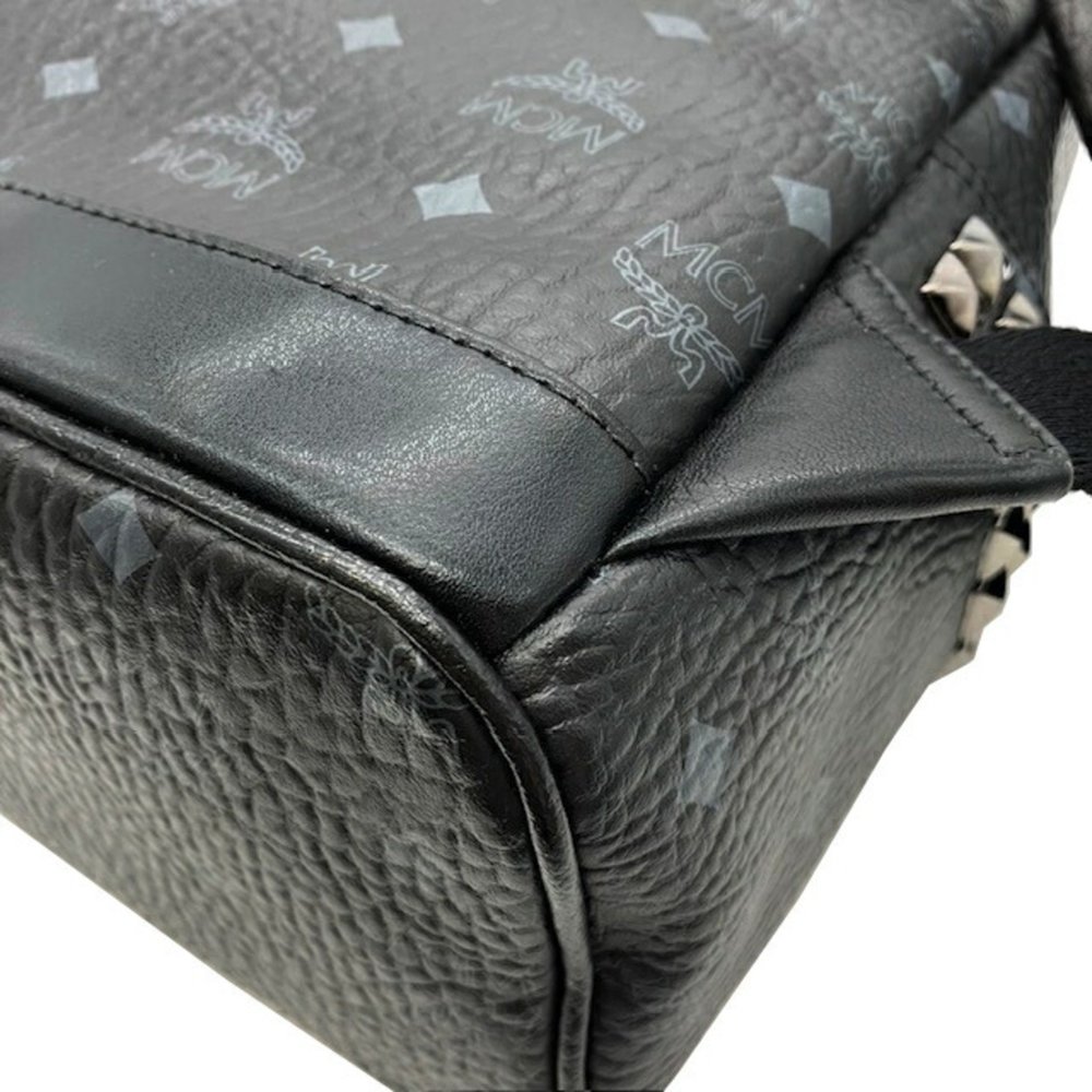 Mcm Backpack Side Studs Leather Black Rucksack - image 8